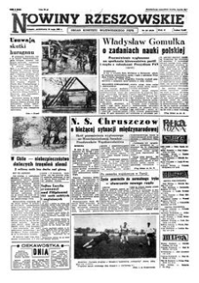 Nowiny Rzeszowskie : organ Komitetu Wojewódzkiego PZPR. 1960, R. 12, nr 127 (30 maja)