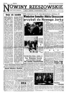 Nowiny Rzeszowskie : organ Komitetu Wojewódzkiego PZPR. 1960, R. 12, nr 224 (20 września)