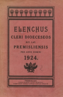 Elenchus Cleri Dioeceseos Rit[us] Lat[ini] Premisliensis pro Anno Domini 1924