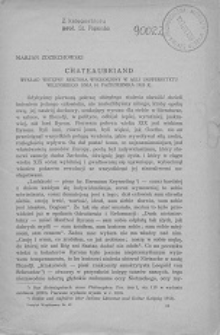 Chateaubriand : wykład wstępny rektora wygłoszony w auli Uniwersytetu Wileńskiego dnia 10 października 1925 r.