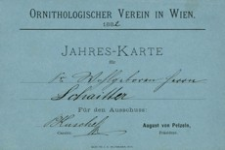 [Ornitologischer Verein in Wien 1882 : Jahres-Karte]