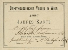 [Ornitologischer Verein in Wien 1883 : Jahres-Karte]