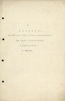 Rejestr handlowy dla firm spółkowych c. k. Sądu obwodowego w Rzeszowie od 1863 roku