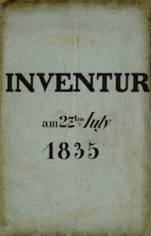 Inventur am 27ten July 1835