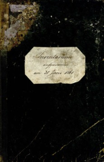 Inventarium aufgenommen am 30 Juni 1861