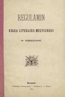 Regulamin kółka literacko-muzycznego w Rzeszowie