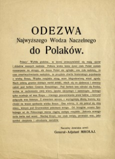 Odezwa Najwyższego Wodza Naczelnego do Polaków