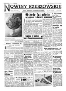 Nowiny Rzeszowskie : organ Komitetu Wojewódzkiego PZPR. 1962, R. 14, nr 7 (9 stycznia)