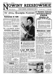 Nowiny Rzeszowskie : organ Komitetu Wojewódzkiego PZPR. 1962, R. 14, nr 57 (8 marca)