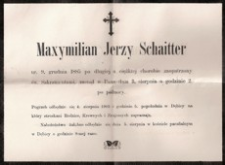 [Nekrolog Maxymiliana Jerzego Schaittera]