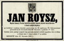 [Nekrolog Jana Roysza]