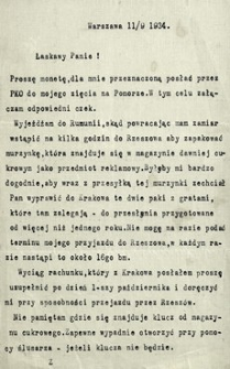 [List Ignacego Schaittera do Michała Gottmana w sprawie planowanej wizyty w Rzeszowie]