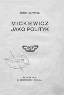 Mickiewicz jako polityk