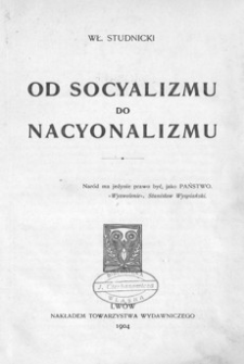 Od socyalizmu do nacyonalizmu