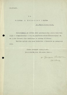 [Pismo z Kurii Biskupiej obrządku greckokatolickiego w Stanisławowie do firmy I. Schaitter i Spółka informujące o przesłaniu należności za 1200 flaszek wina mszalnego]