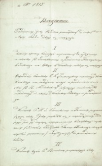 Programm posiedzenia Izby handlowo przemysłowej w dniu 5 maja 1858 r. odbyć się mającego