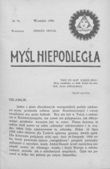 Myśl Niepodległa 1908 nr 74