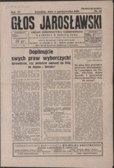 Głos Jarosławski : organ Stronnictwa Narodowego. 1930, R. 4, nr 40-43 (październik)