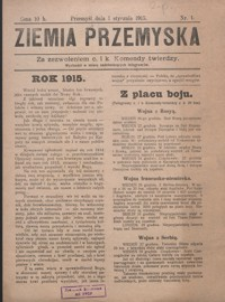 Ziemia Przemyska. 1915, R. 3, nr 1-14 (styczeń)