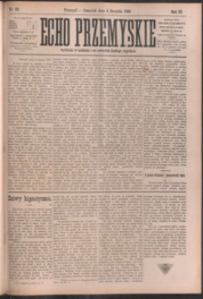 Echo Przemyskie : organ Stronnictwa Katolicko-Narodowego. 1898, R. 3, nr 62-69 (sierpień)