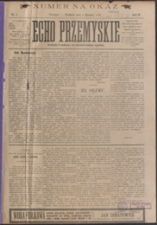 Echo Przemyskie : organ Stronnictwa Katolicko-Narodowego. 1899, R. 4, nr 1-9 (styczeń)