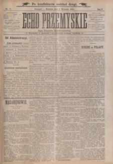 Echo Przemyskie : organ Stronnictwa Katolicko-Narodowego. 1900, R. 5, nr 71-79 (wrzesień)