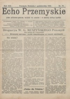 Echo Przemyskie : pismo polityczno-społeczne. 1916, R. 21, nr 79, 81-82, 84-87 (październik)