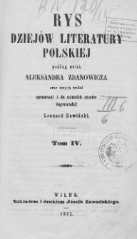 Rys dziejów literatury polskiej T.4