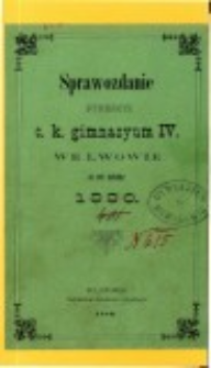 Sprawozdanie Dyrekcyi C. K. IV. Gimnazyum we Lwowie za rok szkolny 1880