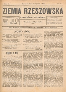 Ziemia Rzeszowska : czasopismo narodowe. 1920, R. 2, nr 1 - 27