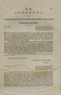 Currenda Ad Clerum Curatum Dioeceseos Gr. Cat. Premisliensis. Nro II