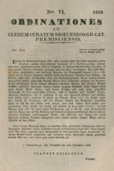 Ordinationes Ad Clerum Curatum Dioeceseos Gr. Cat. Premisliensis. Nro VI