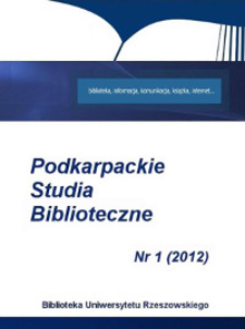 Podkarpackie Studia Biblioteczne. 2012, nr 1
