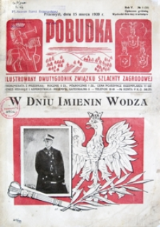 Pobudka : ilustrowany dwutygodnik Związku Szlachty Zagrodowej. 1939, R. 5, nr 6 (marzec)