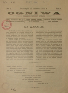 Ogniwa : miesięcznik młodzieży szkolnej. 1932, R. 1, nr 2 (czerwiec)